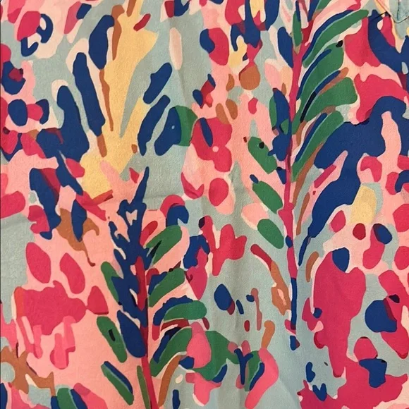 Lilly Pulitzer looking Pink and Blue V-Neck Blouse - Picture 4 of 7